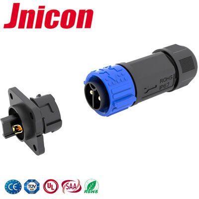 IP67 Waterproof Plug And Socket M25 2 Pin Push Lock Power Connector