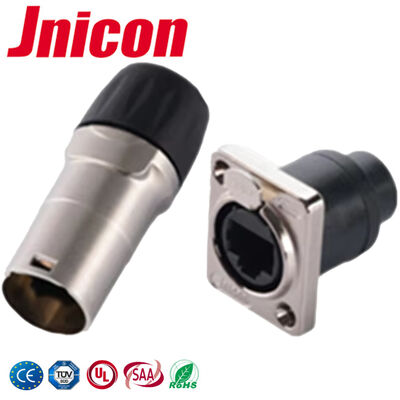-25°C - 80°C RJ45 Connector IP44/IP65 Waterdichte Signaal Paneelmontage Connector