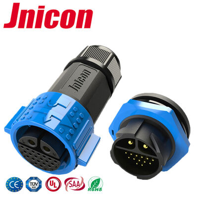 30A Multi Pin Stroom- en Datapanelmontage M25 Waterdichte Connector Push Locking