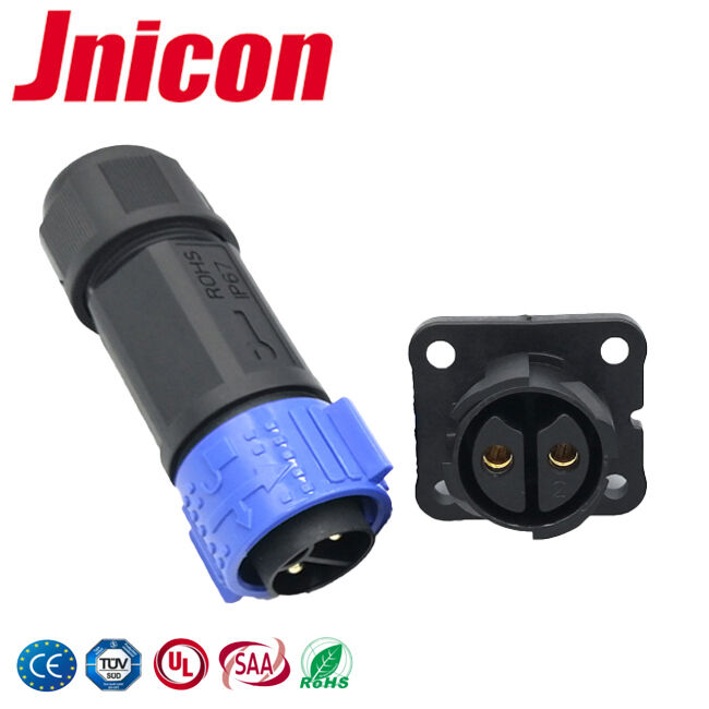 IP67/IP68 waterdichte voedingsconnector 2-pins M25 snelle industriële stekker en stopcontact