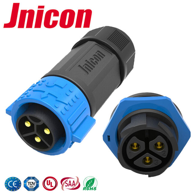 Goud bekleed Messing M25 3 pin plug stopcontact 60A Voor Nieuwe Energie