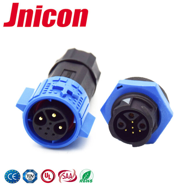 M19 3+5 Multi-Pin IP67 Panel Mount Connector 15A+5A Circular Push Lock Connectors