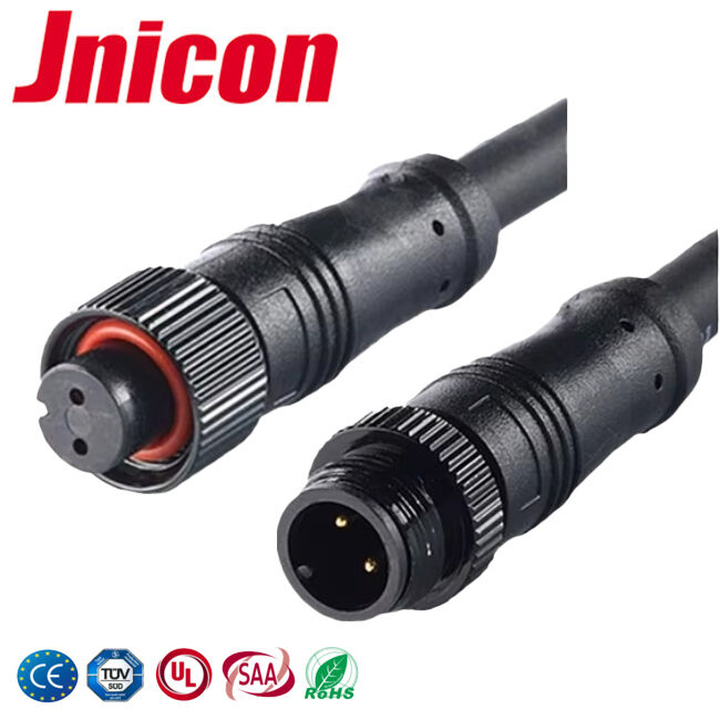 M12 Plastic Male Female Connectors ODM 2 Pin 10A Circular Power Connector