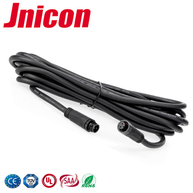 M12 gegoten kabel aansluiting 300V laagspanning IP67 aansluiting 2 pin
