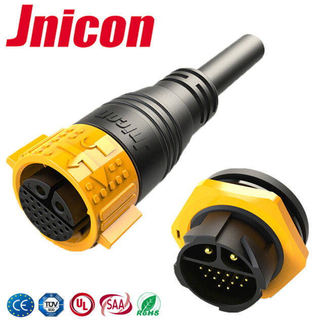 M25 Snel ontkoppelen IP67 Draad naar bord 2+20 Pin 30A Plug Socket Connector