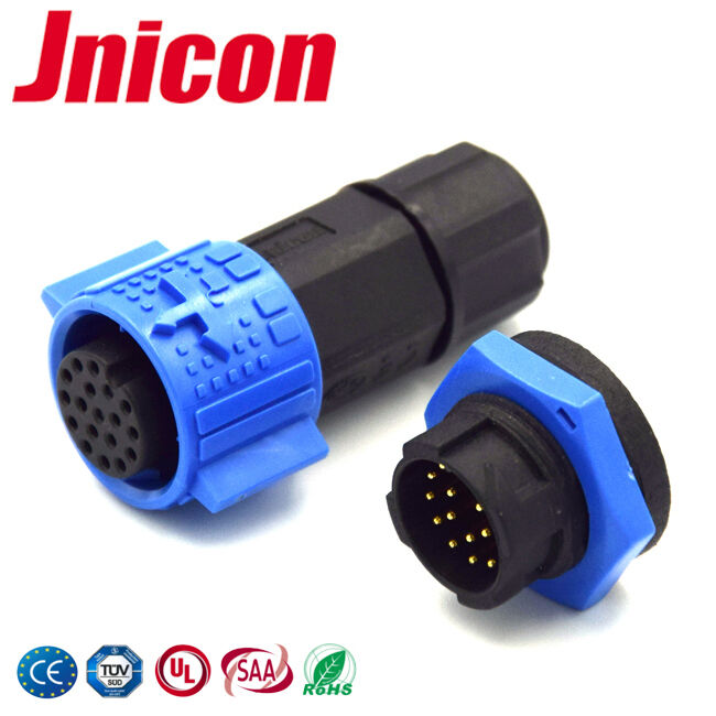 IP67 12-pins stekker en contrastekker M19 5A laagspanning waterdichte 300 volt circulaire connectoren
