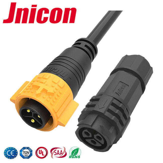 IP68 3-pins 20A Male Female Connector ODM Push Lock Power 12AWG Max Connector