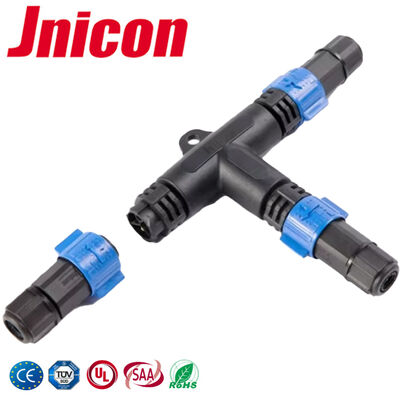 M19 IP67 Zonneconnectoren Type T 500V Hoogspanning Waterdichte Connector Push Lock