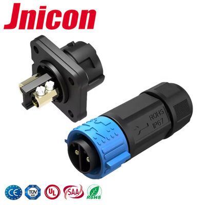 50A M25 2-pins circulaire stroomconnector IP67 elektrische draad-naar-bord connectoren