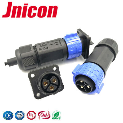 3-pins ronde push-pull IP67 waterdichte connectoren 50A 600V voor industriële automatisering